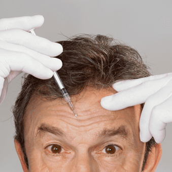 Forehead botox injection